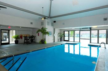 Heated, salt water indoor/outdoor swimming pool with large sundeck